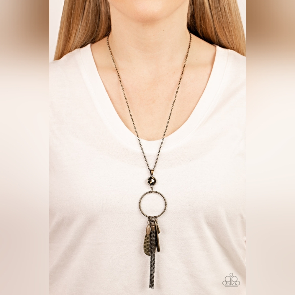 Tastefully Tasseled Brass Necklace